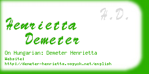 henrietta demeter business card